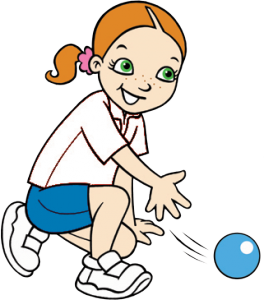 girl rolling ball